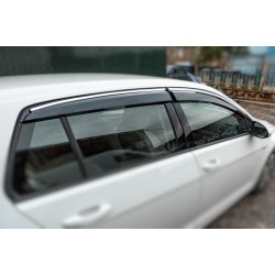 Ветровики с хромом HB (4 шт, Sunplex Chrome) для Volkswagen Golf 7/E-Golf