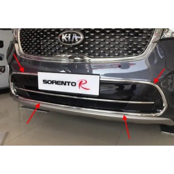 Накладка на решетку переднего бампера Libao (пластик) для Kia Sorento III UM 2014-2020 гг