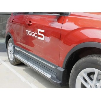 Боковые пороги OEM (2 шт, алюминий) для Chery Tiggo 5