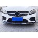 Передняя лип юбка V2 1234 Upgrade (черная, 2018-2021) для Mercedes C-сlass W205