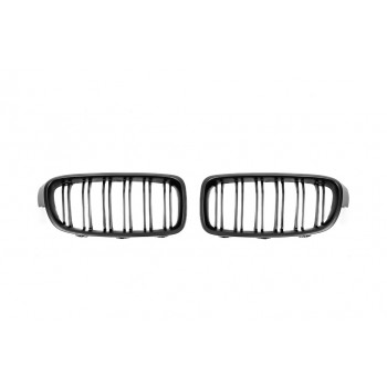 Решетка-ноздри (2 шт, Black Mat) для BMW 3 серия F-30/31/34 2012-2019 гг
