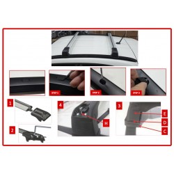 Поперечены в штатные рейлинги под ключ Wingbar V3 (2 шт) Черные для Fiat 500X