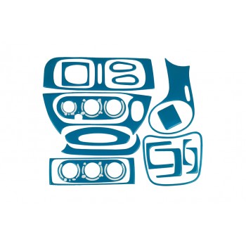 Накладки на панель 1999-2003 (синий цвет) для Renault Megane I Накладки на панель 1999-2003 (синий цвет) для Renault Megane I