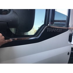 Окантовка стекол OmsaLine (2 шт, нерж.) OmsaLine - Итальянская нержавейка для Ford Transit 2000-2014 гг