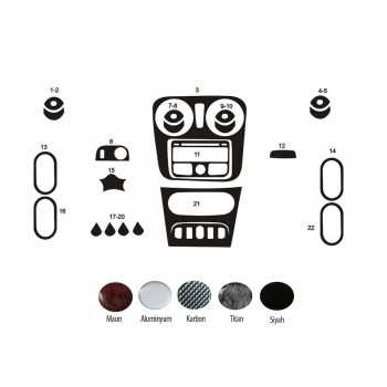 Накладки на панель (Meric, Туреччина) Дерево для Renault Logan MCV 2013-2022 рр Накладки на панель (Meric, Туреччина) Дерево для Renault Logan MCV 2013-2022 рр