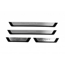 Пороги на карниз (Flexill, нерж) Exclusive для Chevrolet Lanos