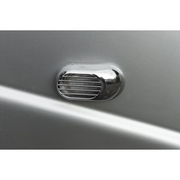 Решітка на повторювач Овал (2 шт, ABS) для Mitsubishi Outlander 2006-2012рр