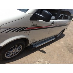 Боковые пороги Line (2 шт, алюм) Короткая база для Volkswagen T5 Transporter 2003-2010 гг