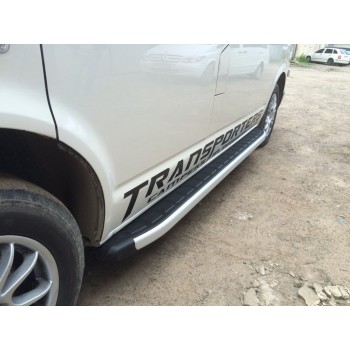 Бокові пороги Fullmond (2 шт., алюм) Длиинная база для Volkswagen T5 Caravelle 2004-2010 рр