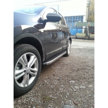 Бокові пороги BlackLine (2 шт, алюміній) довга база для Nissan Qashqai 2010-2014рр