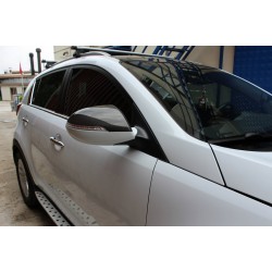 Накладки на зеркала (2 шт, карбон) для Kia Sportage 2010-2015 гг