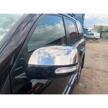 Накладки на дзеркала (2 шт., нерж.) OmsaLine - Італійська нержавійка для Toyota Land Cruiser Prado 150