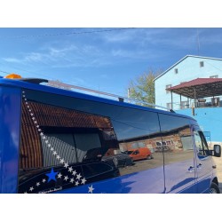 Рейлінги (сірий металік або чорні, 2 шт) 265 см, Хром для Volkswagen LT 1995-2006 рр