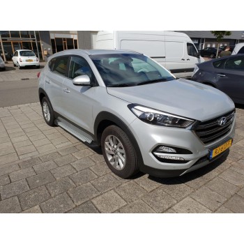 Бокові пороги Allmond Grey (2 шт., алюміній) для Hyundai Tucson TL 2016-2021рр