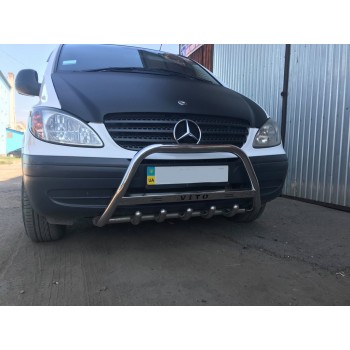 Кенгурятник 60мм (нерж.) без напису, 2004-2010, 51мм для Mercedes Vito W639 рр