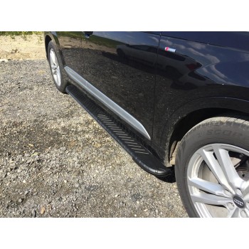 Боковые пороги Bosphorus Yeni Black (2 шт., алюминий) для Ауди Q7 2015- гг
