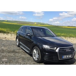Бокові пороги Allmond Grey (2 шт., Алюміній) для Ауди Q7 2015- рр