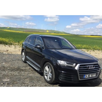 Бокові пороги Allmond Grey (2 шт., Алюміній) для Ауди Q7 2015- рр