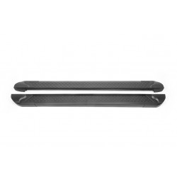 Боковые пороги Allmond Black (2 шт., алюминий) Средняя база для Opel Movano 2021- гг