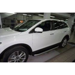 Боковые пороги Fullmond (2 шт, алюм.) для Mazda CX-9 2007-2016 гг