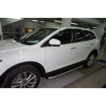 Боковые пороги Fullmond (2 шт, алюм.) для Mazda CX-9 2007-2016 гг
