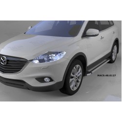 Боковые пороги Rainbow (2 шт., алюминий) для Mazda CX-9 2007-2016 гг