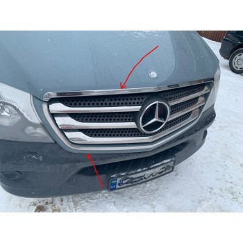 Обводка решетки (2013-2025, нерж) OmsaLine - Итальянская нержавейка для Mercedes Sprinter W906