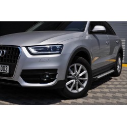 Боковые пороги Allmond Grey (2 шт., алюминий) для Ауди Q5 2008-2017 гг