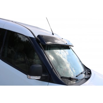 Козирьок на лобове скло (чорний глянець, 5мм) для Fiat Doblo II 2010-2022 рр
