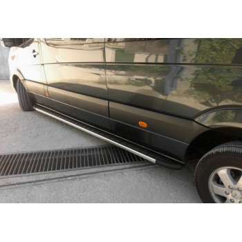 Боковые пороги Duru (2 шт., алюминий) Long/ExtraLong для Mercedes Sprinter W907/W910 2018- гг
