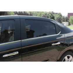 Окантовка стекол (нерж) 4 шт, Carmos (без форточки) для Peugeot 301