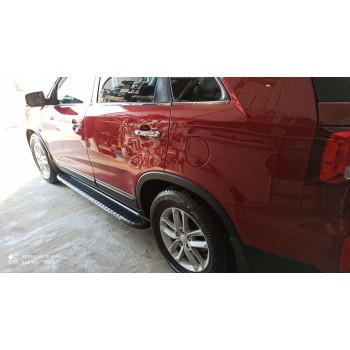 Бокові пороги Bosphorus Grey (2 шт., алюміній) 2013-2016 для Kia Sorento II XM рр