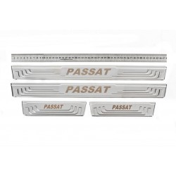 Универсальные накладки на пороги V-2 (4 шт., нерж) для Volkswagen Passat B3 1988-1993 гг
