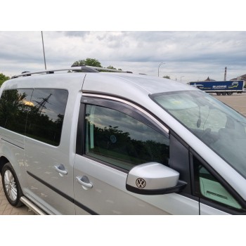 Ветровики с хромом (2 шт, Niken) для Volkswagen Caddy 2004-2010 гг