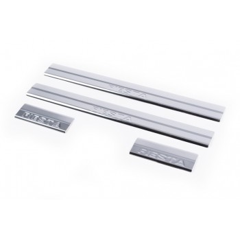 Накладки на пороги (Carmos V2, 4 шт, нерж.) для Ford Fiesta 2008-2017 гг