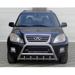 Кенгурятник WT003 (нерж.) d50 с трубой для Chery Tiggo 1