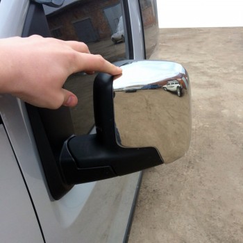 Накладки на зеркала Верхушки (2 шт, нерж.) Carmos - Турецкая сталь для Fiat Fiorino/Qubo Накладки на зеркала Верхушки (2 шт, нерж.) Carmos - Турецкая сталь для Fiat Fiorino/Qubo