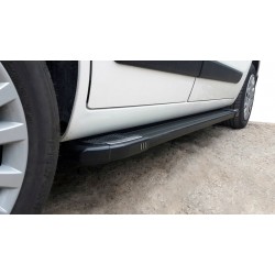 Боковые пороги Рейнбоу Блек (2 шт, алюмин.) для Peugeot Bipper