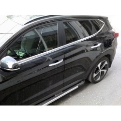 Нижняя окантовка окон (6 шт, нерж) Carmos – турецкая сталь для Hyundai Tucson TL 2016-2021 гг
