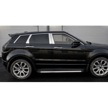 Молдинг дверных стоек (6 шт, нерж.) для Range Rover Evoque 2012-2018 гг