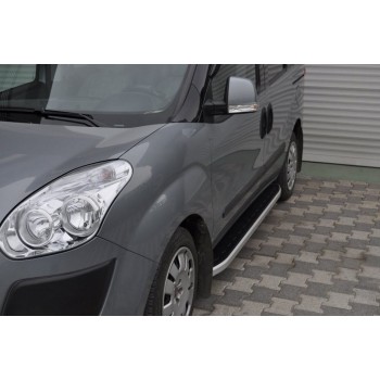 Бокові пороги Fullmond (2 шт., алюміній) Максі база для Fiat Doblo II 2010-2022 рр
