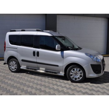 Боковые трубы (2 шт., нерж.) 60мм, Макси база для Fiat Doblo II 2010-2022 гг
