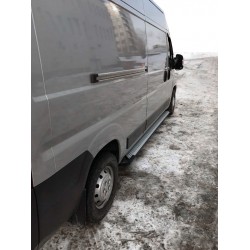 Бокові пороги Allmond Grey (2 шт., алюм.) Довга база для Citroen Jumper 2007-2025 рр
