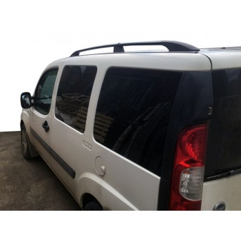 Рейлінги Чорні Максі база, металеві ніжки для Fiat Doblo I 2005-2010 рр