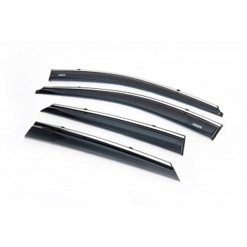 Ветровики с хромом (4 шт, Niken) для Hyundai IX-35 2010-2015 гг