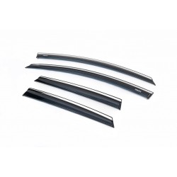 Ветровики с хром полоской HB/SD (4 шт, Niken) для Opel Astra J 2009-2015 гг