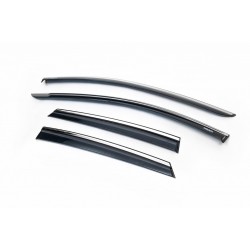 Ветровики с хромом (4 шт, Niken) для Seat Leon 2013-2020 гг