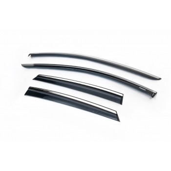Ветровики с хромом (4 шт, Niken) для Seat Leon 2013-2020 гг