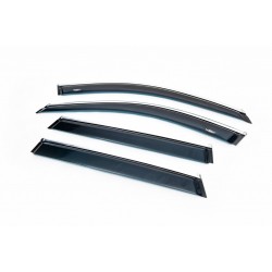 Ветровики с хром молдингом (4 шт, HIC) для BMW X1 F-48 2015-2022 гг