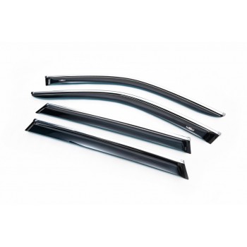 Ветровики с хром молдингом SW (4 шт, HIC) для Subaru Legacy 2009-2014 гг